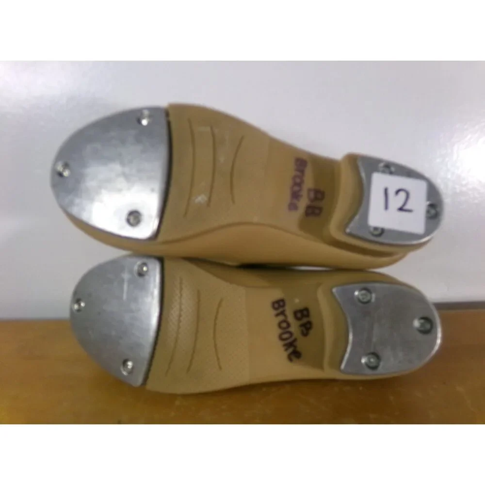 Pre-Owned Dance Dance Tap Shoes Kids 12M Mary Jane easy Strap Tan